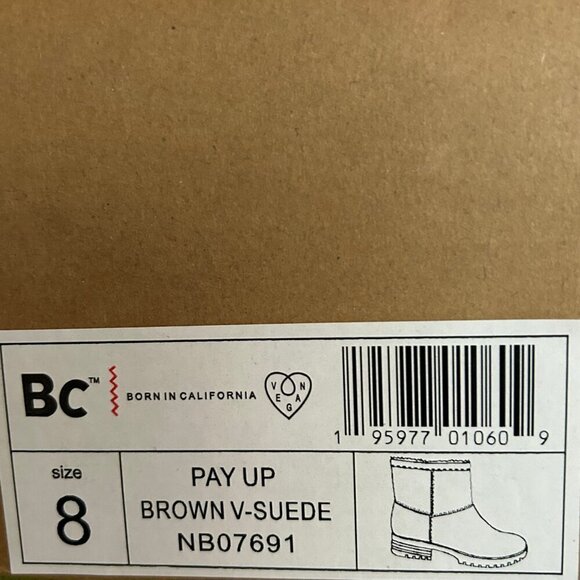 NWT BC Born in California Ankle Boots Women's Size 8 Brown Suede - Picture 6 of 8